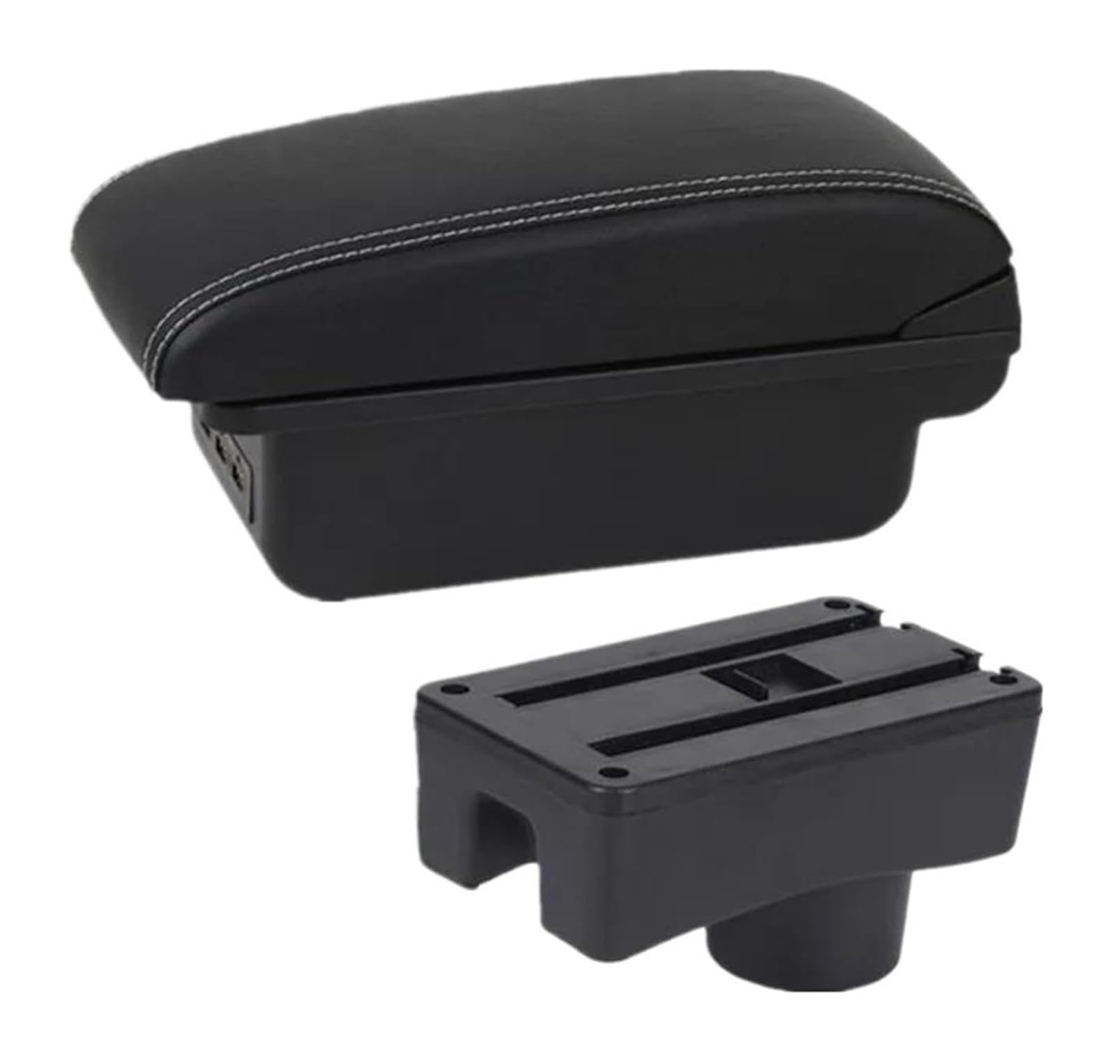 HCKCLMBMZW For Hyundai For Accent For Tagaz Car Armrest Box Storage Dedicated Retrofit Parts Interior Accessorie Car Armrest Center Console(B1 Black White 3usb)