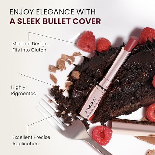 Image of INSIGHT Mousse Matte Lipstick - Raspberry Chocolate (4g) | Highly Pigmented | 12+ Hrs Long Stay | Lightweight Velvet Texture | Hydrating Formula with Ceramides & Argan Oil | Waterproof & Transferproof