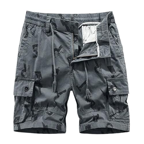 Short d'été imprimé cargo WOLONG multi-poches pour homme coupe droite décontractée