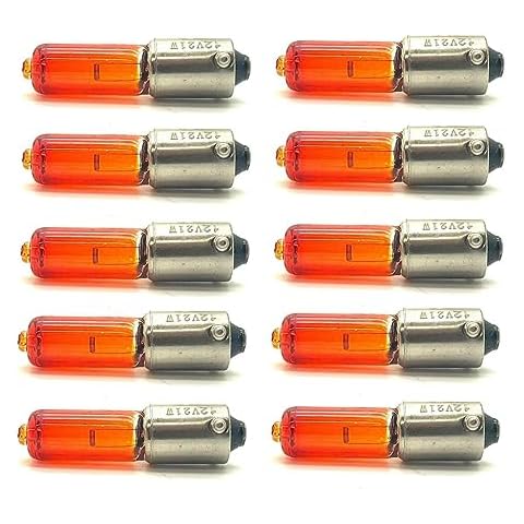 LiteSync HLG-HY21W-Ax10 Halogen Bulbs 10 x 12V BAX9S 927 21W Amber Orange Yellow Indicator Superior Illumination Highly Efficient Cover