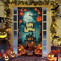 Halloween-Türdekoration Banner – Stoff-Banner 88 X 178 Cm Für Party & Fotohintergrund