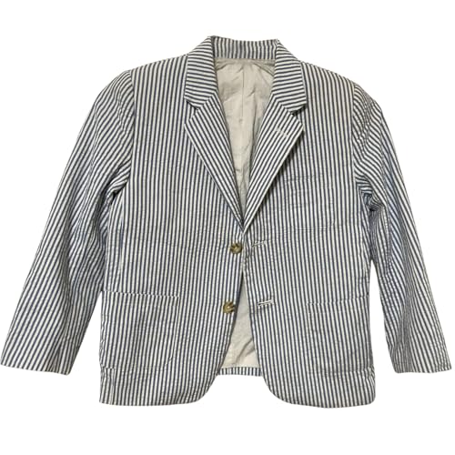 Costume en lin garçon rayé finitions premium