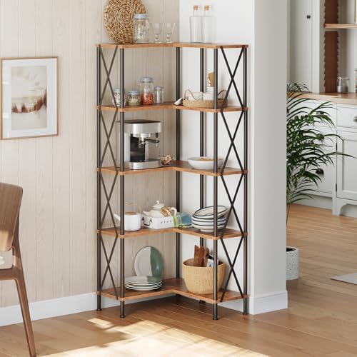 HOOBRO Eck-Bücherregal mit 5 Ebenen, industrielles großes Eckregal, L-förmiges Regal, Freistehendes Lagerregal, Standregal… – Ansicht 8