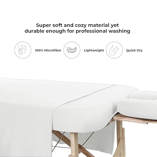 Miniatura 2 de Juego de sábanas de microfibra para mesa de masaje, 3 piezas, funda de mesa de masaje de alta calidad, incluye juegos de sábanas de masaje planas y