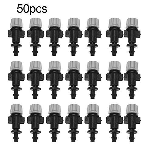 HEEPDD 50pcs/Set Misting Nozzles Plastic Sprinkler Head Atomizer Nozzles for Patio Garden Agricultural Greenhouse Drip Irrigation Outdoor Cooling System