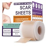Silicone Scar Sheets,Silicone Scar Tape,Silicone Scar Removal Strips for Surgical,C-Section,Tummy Tuck,Keloid Scars (1.6"X 120" Roll-3M) Keloid Bump Removal
