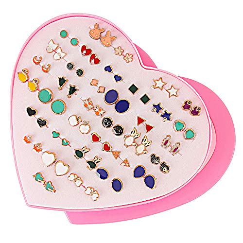 Multicolor Base Metal Stud Earrings (Set of 36 Pairs)