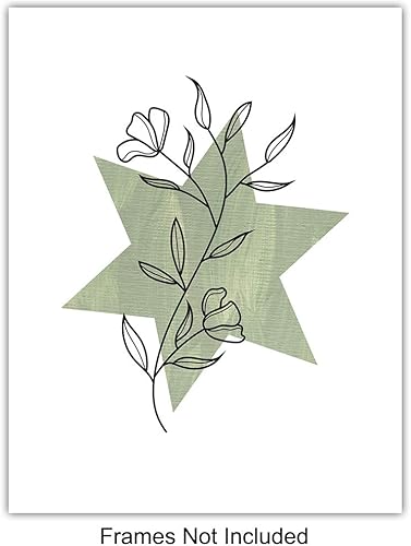Miniatura 3 de Abstract Plant Wall Decor - Minimalist Aesthetic Line Art for Bathroom, Bedroom, Living Room - Matisse Style Botanical Poster Print Set - Celestial