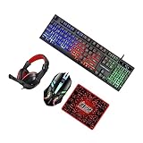 Tapis de souris : le clavier est également livré avec un rétroéclairage LED à 3 couleurs pour une utilisation nocturne, il a une apparence incroyable, clavier de jeu