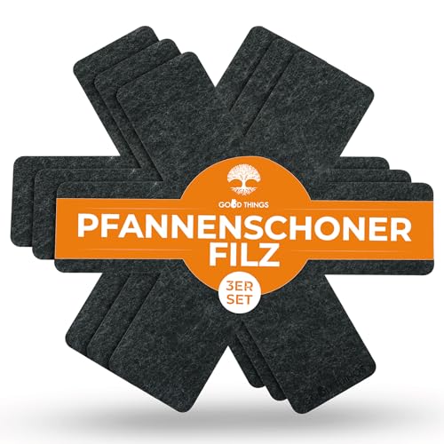 GOOD THINGS Premium Felt Pan Protector Set – Set of 3 – 38 cm – 2 mm Thick – Stacking Protection for Pans and Pots – Can be Cut to Size – Welded Edges – Optimal Pan Protection Pot Protector GOOD THINGS Premium Felt Pan Protector Set – Set of 3 – 38 cm – 2 mm Thick – Stacking Protection for Pans and Pots – Can be Cut to Size – Welded Edges – Optimal Pan Protection Pot Protector