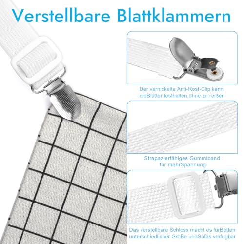 Weysoo Bettlakenspanner Verstellbar, 8 Stück Elastische Bettlaken Spanner, 55-250cm Bettlaken Spanngurte mit Metallclips, Hält Bettwäsche Matratzenschoner Tischdecken und andere Stoffe sicher fixiert