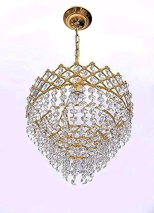 Image of Chandelier Ceiling Light in 250 Mm for Home Decoration in Living Room| Jhoomar for Hall,Balcony (Included Bulb) - Metal