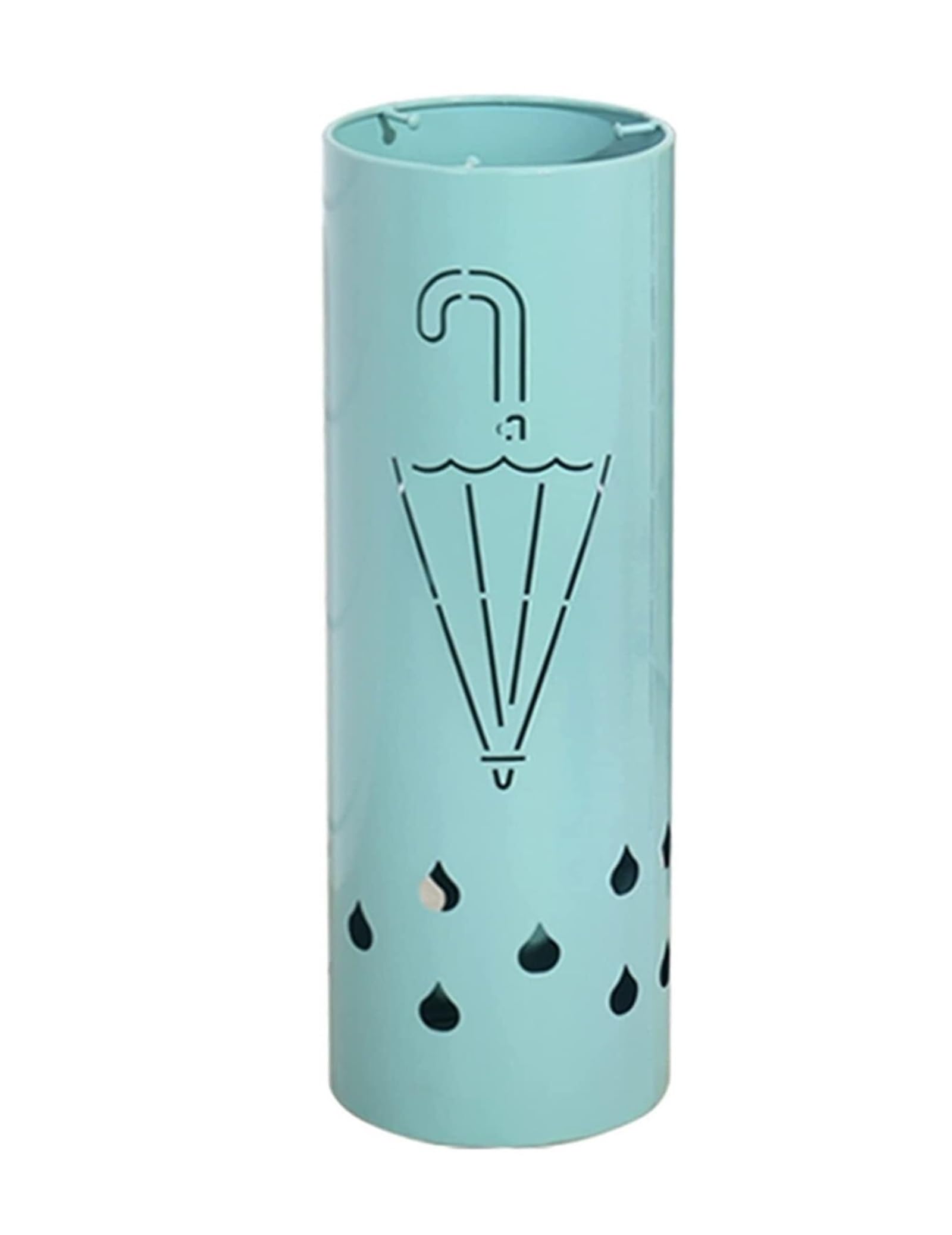 Rohcghc Blue Umbrella Stand, Umbrella Stands Round Hollow-Carved Stand With Pattern, Iron Storage Holder(Blue)