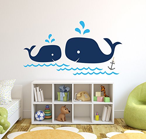 Vinilo Decorativo Ballena Mamá y Bebé para Pared miniatura 3