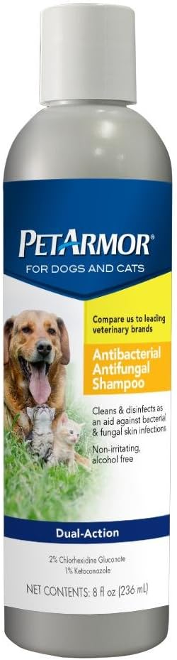 PetArmor Antibacterial Antifungal Shampoo for Dogs and Cats, 8 oz