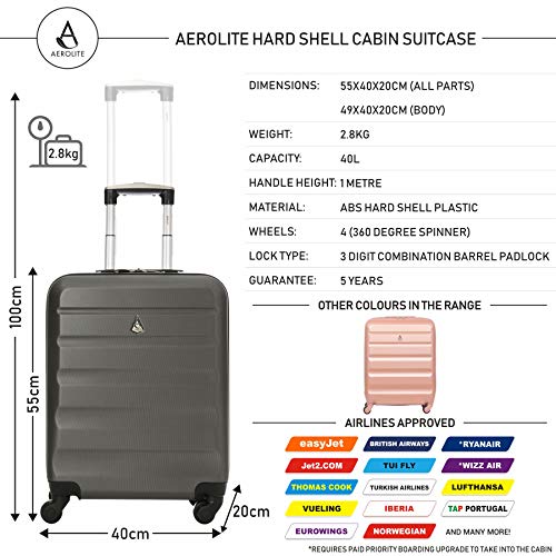 aerolite cabin luggage 55x35x20