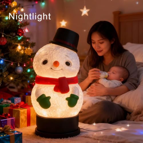 2 In1 Christmas Snowman Blue Tooth Speaker & Night Light, Stereo Sound | 6.2'' Christmas Decorative Night Light & Speaker for Bedroom Nightstand Home Christmas Party Decor Birthday Gifts for Women - image 5