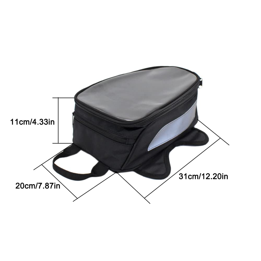 Riloer 1 sac de réservoir de moto en tissu Oxford imperméable pour la plupart des motos, 31 x 20 x 11 cm, noir