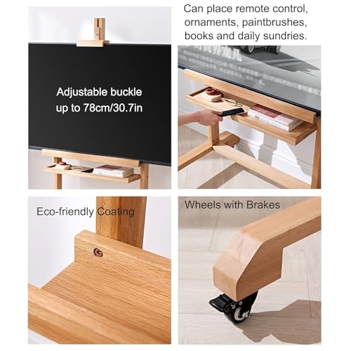 Soporte de pie para TV LCD de madera maciza ajustable miniatura 4