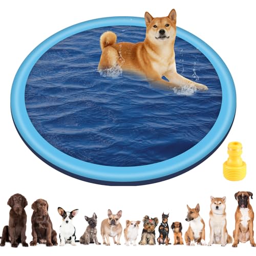 Hundepool Planschbecken mit Sprinkler, Hundepool fur Große Hunde 170cm, Sprinkler Matte Hund, Hundeplanschbecken, Swimmingpool Haustier, Planschbecken für Hunde, Wasserspielmatte für Haustiere
