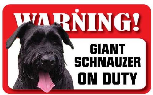 Instant Gifts Dog Signs Giant Schnauzer Dog Pet Sign - Laminated Card