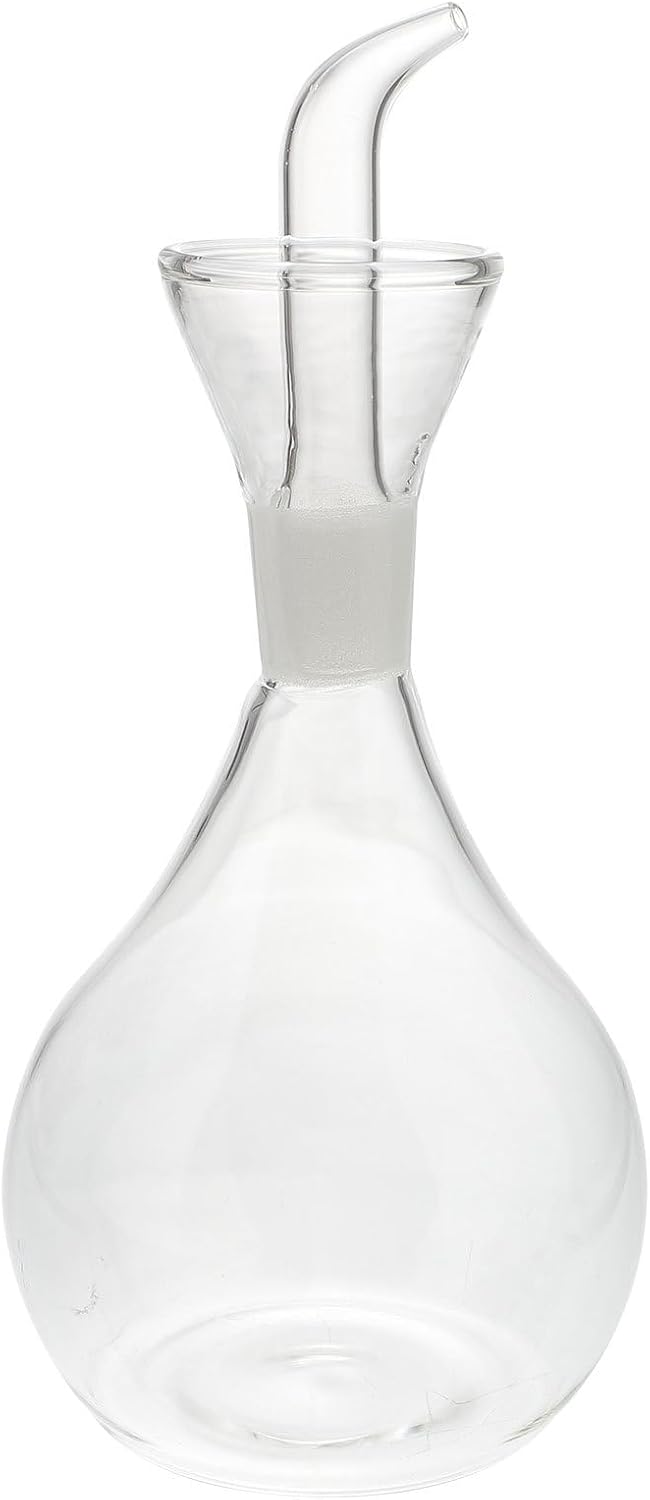 SHOWERORO Glass Sauce Bottle Oil Dispenser Bottle for Olive Oil Vinegar and Seasoning Storage Household Condiment Pot with Stopper for Kitchen Cooking 8.46 X 3.14 X 3.14 in