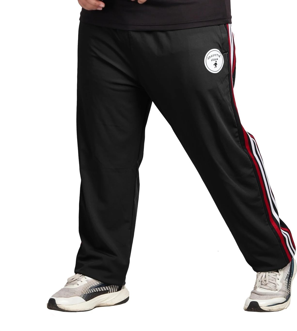 Men’s Sports Track Pants | Regular Fit Polyester Gym Lower with Triple Side Stripe | Athletic Running & Workout Trackpant...