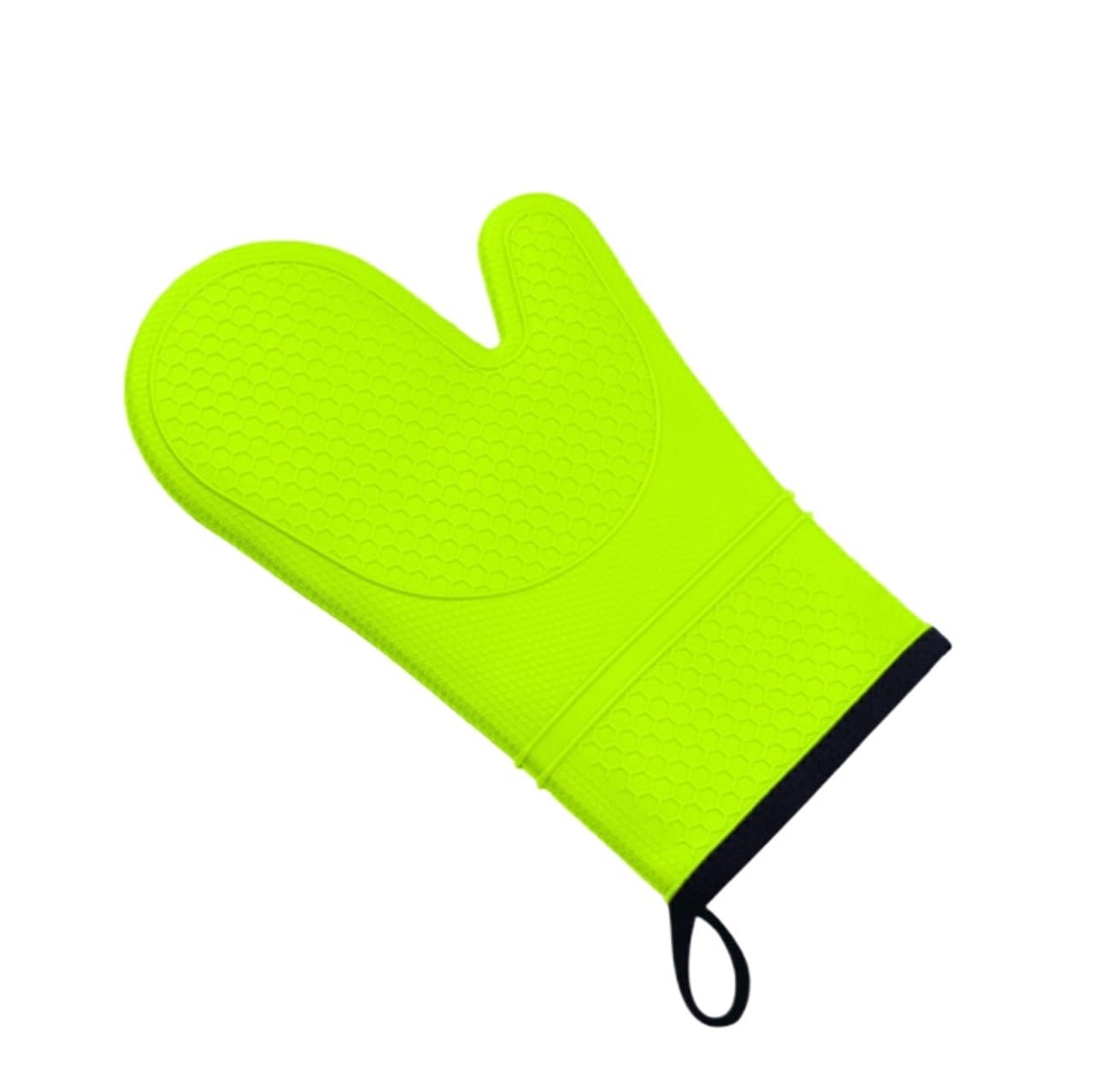 Manoplas Horno Guantes 1 par de Manoplas Horno Silicona Resistentes al Calor Antideslizantes con Forro Suave Lavables Barbacoa(Grün)