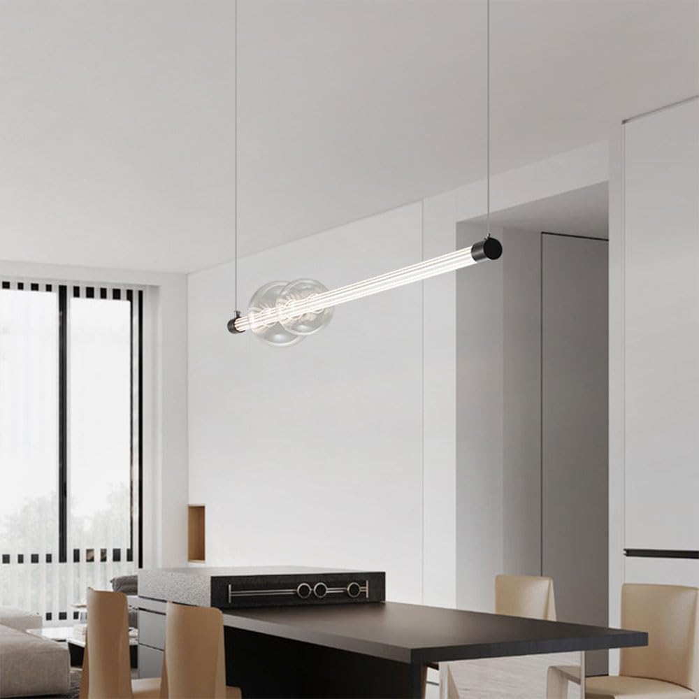 KXEcoLife Indoor Long Droplight Home Decor Suspension Fixtures 3000-6500K Hanging Lamp Copper Chandelier Dimmable Pendant