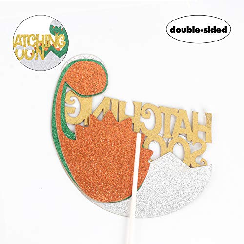 Hatching Soon Cake Topper Dinosaur Cake Topper For Baby Shower Gender Reveal Party Decorations Baby Boy Cake Topper Baby Announcement Supplies #TOP2