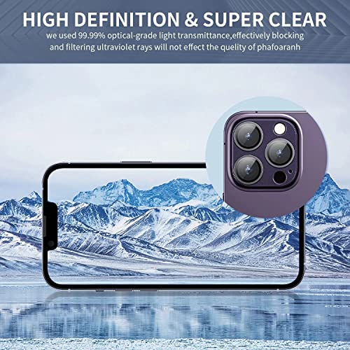 Image of Camera Lens Protector for iPhone 14 Pro /iPhone 14 Pro Max, Alloy Metal Camera Cover with Tempered Glass Screen Protector,Case Friendly,Scratch Resistant (BLUE)