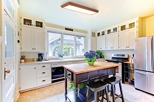 Image of Lithonia Lighting Cambridge 4' LED Kitchen Light Fixture, Cool White, Oak