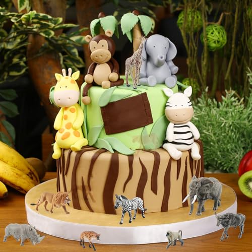 VOSSOT 9 Stück Tiere Figuren - Safari Tierfiguren Set, Mini Waldtier und Bauernhof Tiere, Vinyl Kunststoff Tierfiguren für Kinder