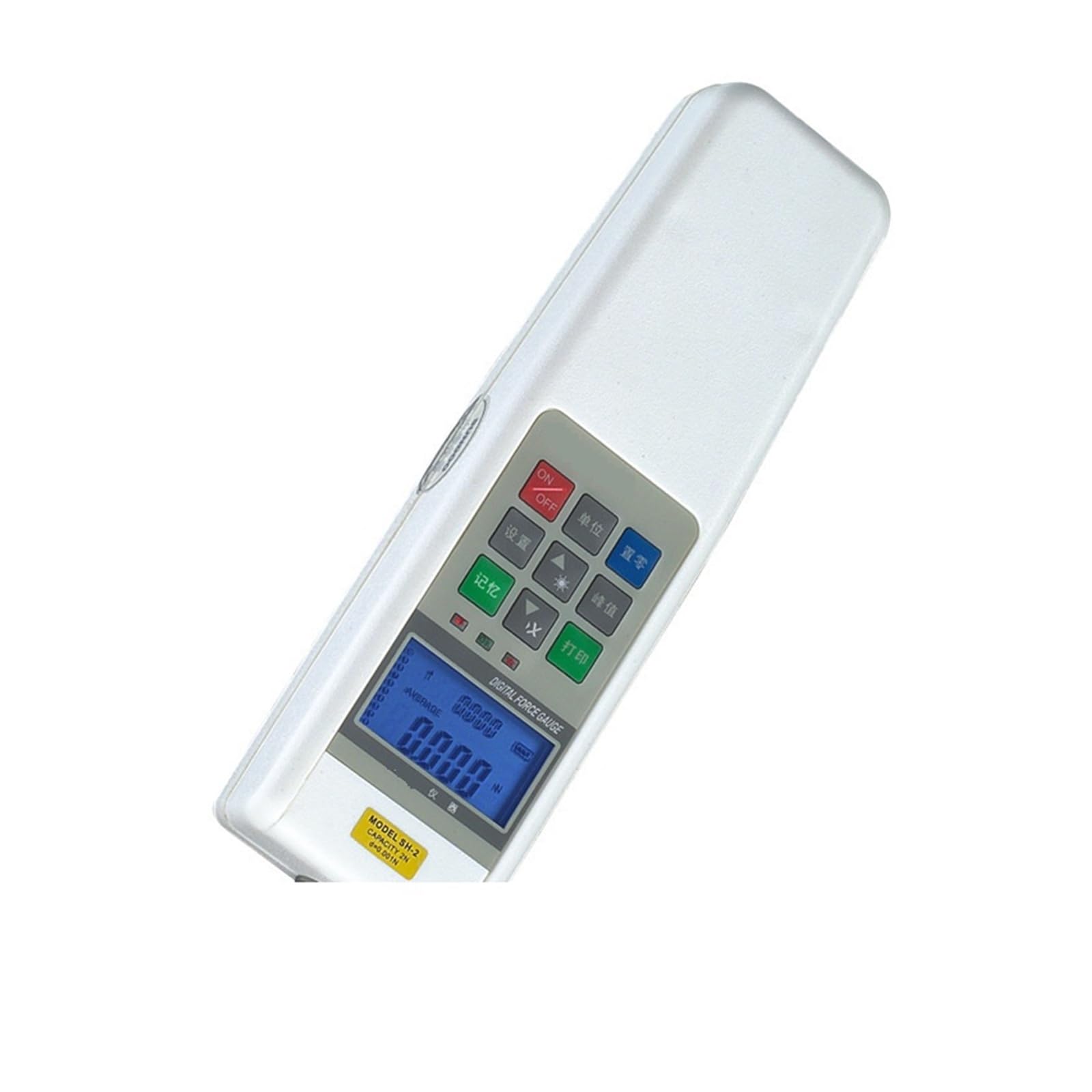 Dinamómetro digital portátil con retroiluminación LCD y apagado automático. Medidor de fuerza de tracción y empuje for ensayos de tracción. Varias pruebas(200N)