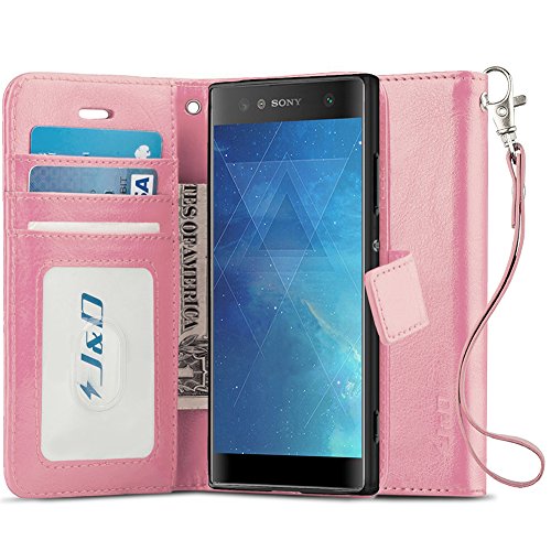 J&D Compatible para Xperia XA2 Ultra Funda, [Protección de Cartera] [Soporte Plegable] Funda Pesada Resistentes Billetera para Sony Xperia XA2 Ultra Funda Cuero - [NO para Sony XA2] - Rosado