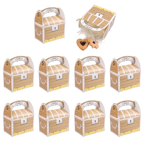 Piraten Schatzkiste, 10 Stück Piratenschachteln, Geschenktüten Geburtstag Kinder Schatz Pirat,...