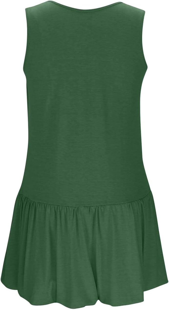 HGps8w Women's V Back Tennis Dress Workout Athletic Bubble Dresses with Shorts 2 Piece Golf Outfits Summer Activewear
