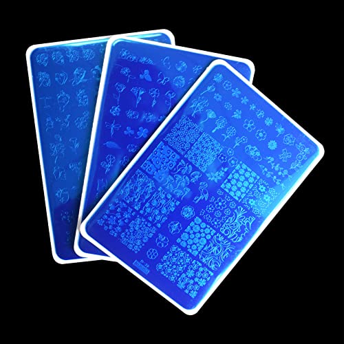 Nail Stamping Plates Nail Stamp, 3pcs Big Nail Stamping Kit Set - Image 4