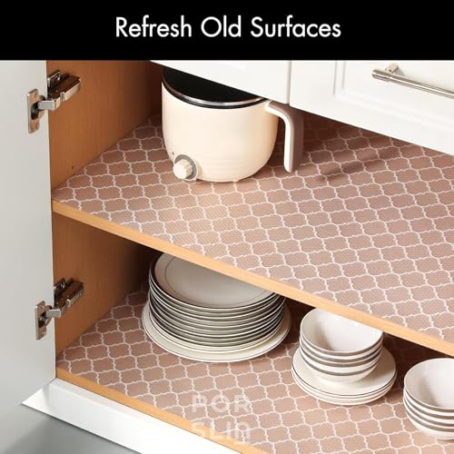 Image of Porslin Kitchen Drawers Mat Liners, 45cm x 5m Roll, Non-Slip, Waterproof, Washable, BPA-Free, Durable EVA for Shelves, Cupboards, Drawers, Fridge Mats, Wardrobe, Food Safe - SL14