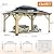 13’x15’ Outdoor Wooden Gazebo - Patio Galvanized Steel Gazebo with Double Vented Roof, Heavy-Duty Cedar Wood Gazebo for Garden, Lawn, Poolside, Backyard Deck