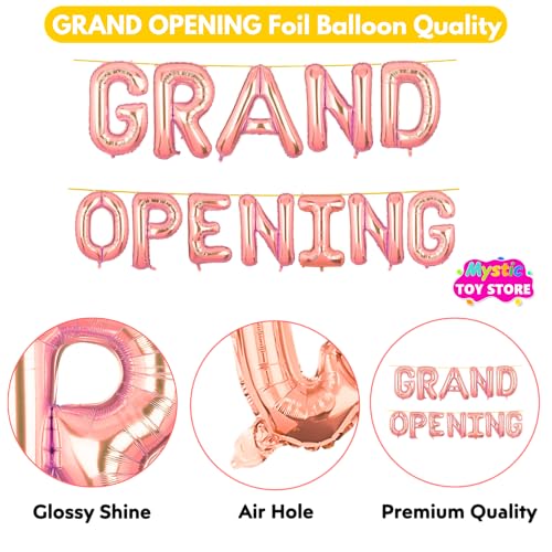 Image of Grand Opening Banner Rose Gold for New Home Office Shop Temple Foil Balloon Decoration Decor Celebration