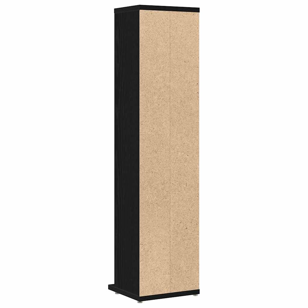 Mobile Porta CD Rovere Nero 21x20x88 cm in Legno Multistrato,Mobili,Armadietti e portaoggetti,Scaffali e armadietti per Supporti multimediali-862421
