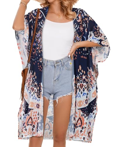 Image of Women's Kimono Beach Cover up for Summer Bathing Suits Cardigans Casual Loose Swimwear 2026