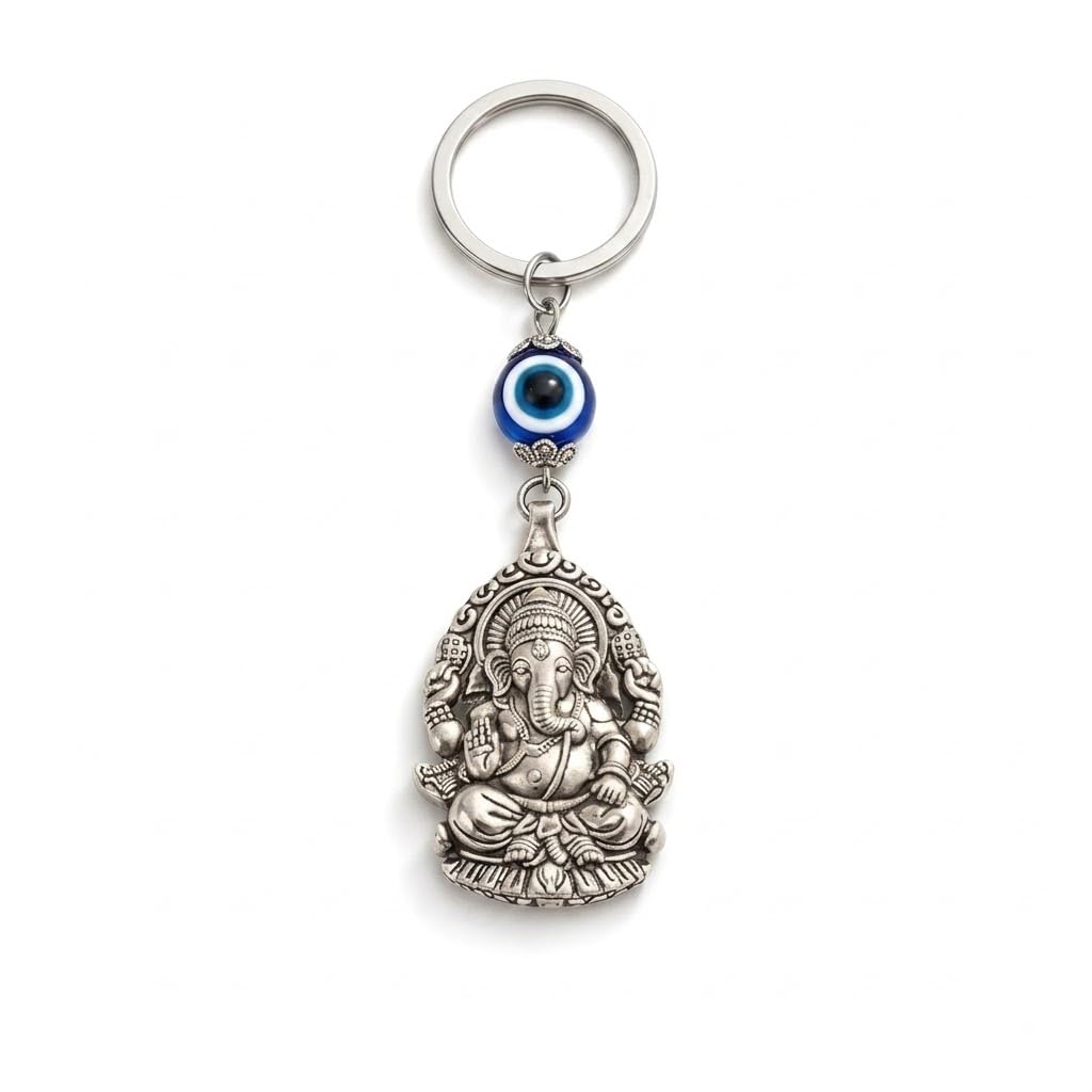 Elwiora Evil Eye Keychain | Premium Nazar Keychain for Car, Bike, House & Office Keys | Protective Evil Eye Charm Key Ring | Lucky Hanging Keychain Gift for Men & Women
