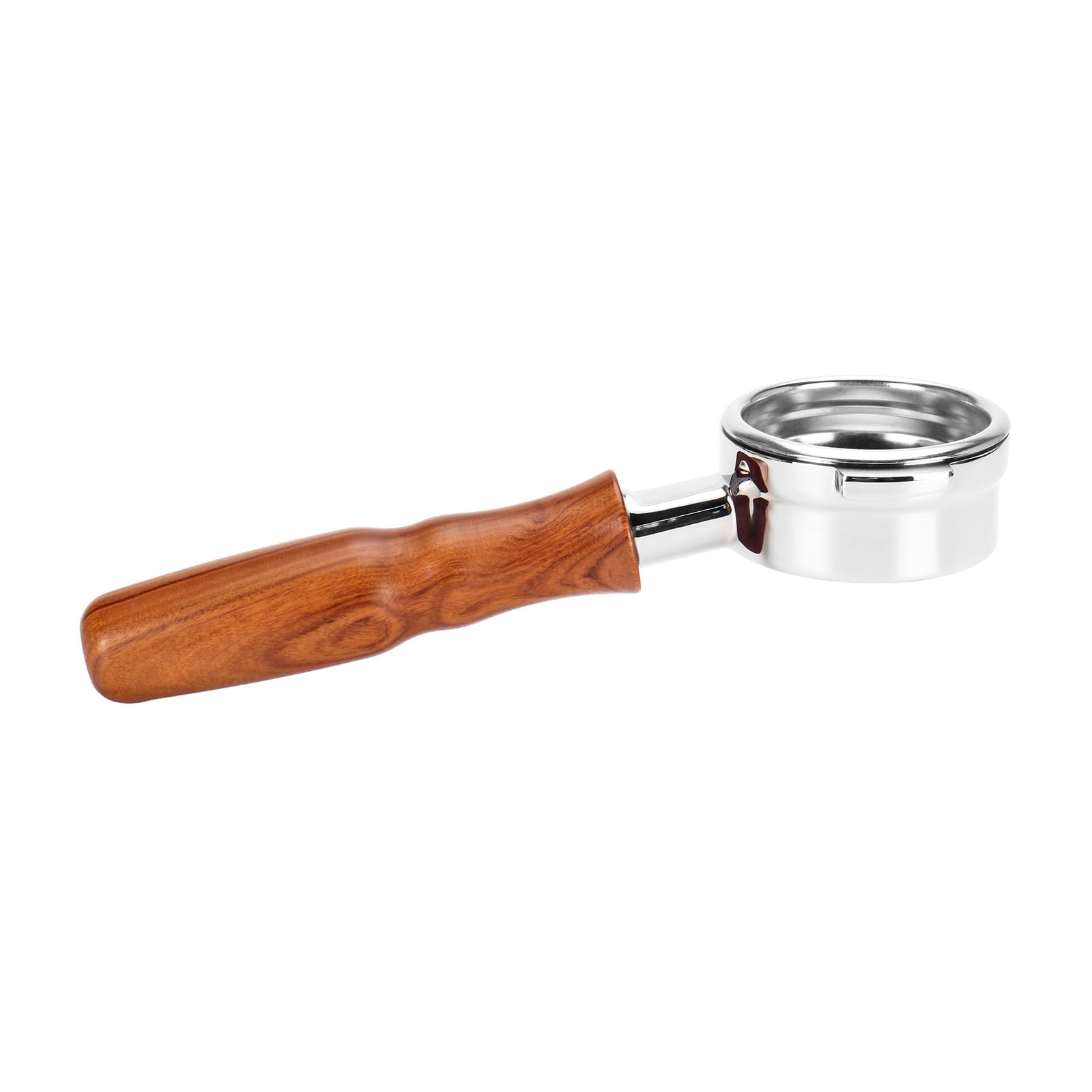 Bodenloser Siebträger 58mm für Compatible with all La Marzocco Machines,Siebträgerkopf aus 304 Edelstahl, Griff aus massivem Rotes Guibao