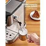 UDI Espresso Machines with LED Touch screen, 20 Bar Espresso Coffee machine for Lattes, Cappuccinos, Americano, Compact Cappuccino Latte Machine for Home, Silver - Image 3