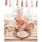 15PCS Dusty Rose Pink Boho Paper Tassel Garland Banner Party Streamer Backdrop for Wedding Girl Baby Shower Birthday Classroom Nursery Hanging Decoration - Image 4