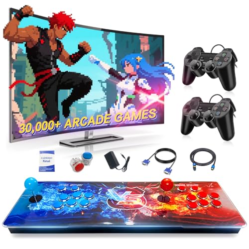 [30000 Games in 1] Arcade Console Pandora Box - with Two Extra Handles, 4K HDMI Output Plug & Play Video Game 256GB Memory Card Retro Gaming Console Double Joystick Favorites List