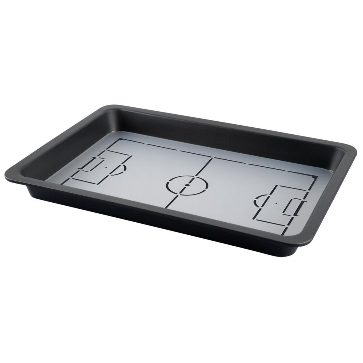 Zenker 62290 Plaque de four avec pochoir pour gâteau terrain de foot, moule à gâteau terrain de football avec pochoir, Acier, 42 x 29 cm