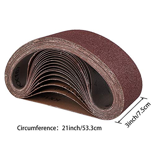 Coceca 3X21 Inches Sanding Belt (75X533Mm), 18 Pack Aluminum Oxide Sanding Belts (3 Each Of 60 80 120 180 240 400 Grits) For Belt Sander #TOP1